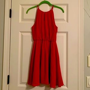 Lush Flawless Solid Dress in Red
